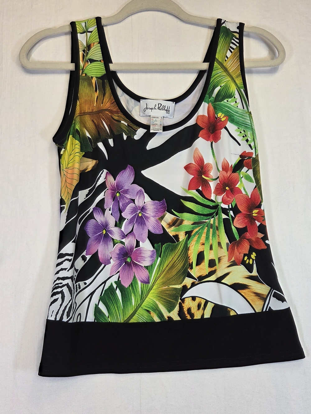Joseph Ribkoff Tropical Floral Animal Print Tank Top Size 8 #0393